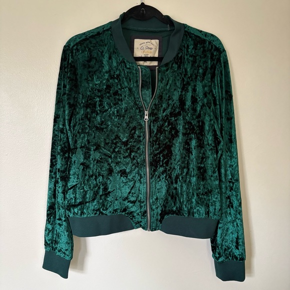 Ci Sono Emerald Crushed Velvet Bomber Size XL - Picture 12 of 13